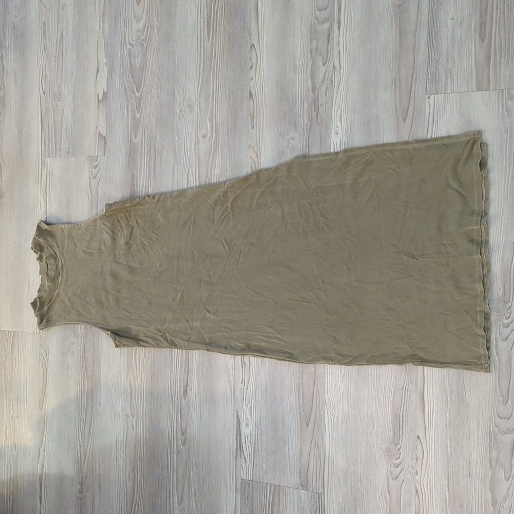 Bella Dahl l Olive Green Dress Long Casual Supima Cotton Sleeveless